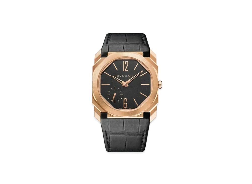 BVLGARI Octo Finissimo Watch "Pink Gold/Black"