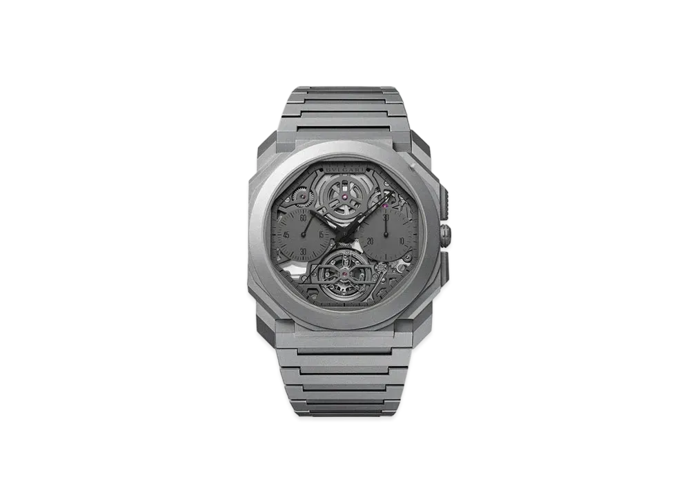 BVLGARI Octo Finissimo Watch "Titanium/Gray"