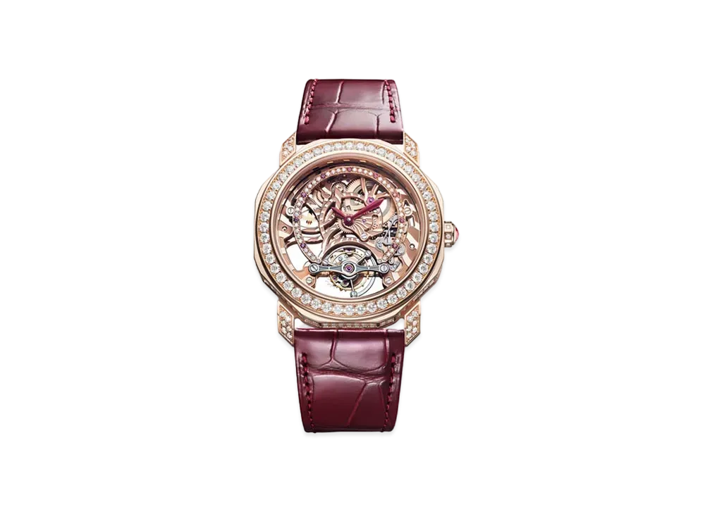 BVLGARI Octo Roma Watch "Pink Gold/Red"