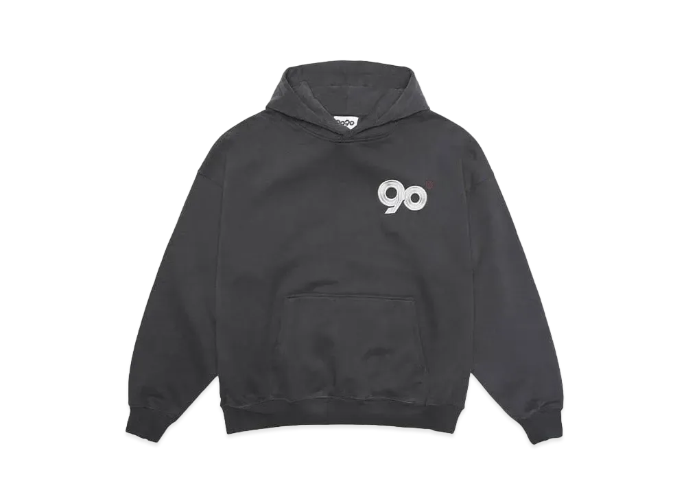 9090 90 Logo Hoodie "Charcoal Black"