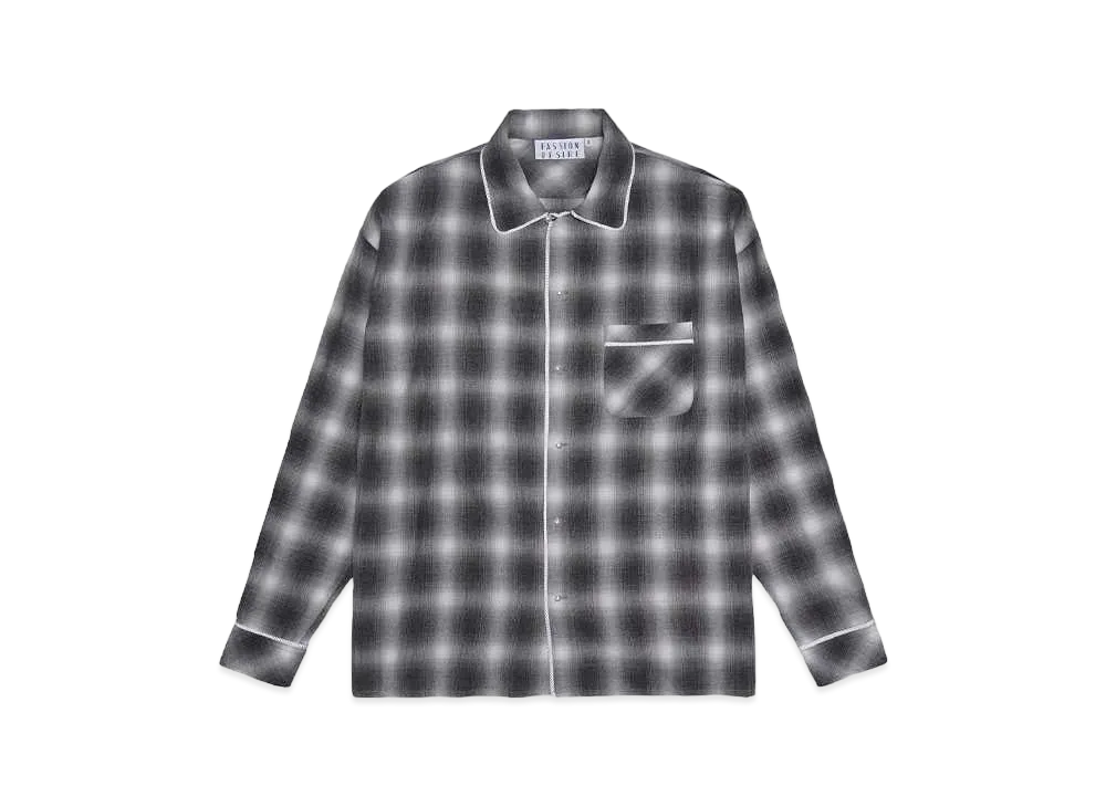 el conductorH COTTON FLANNEL PAJAMA SHIRT "BLACK"