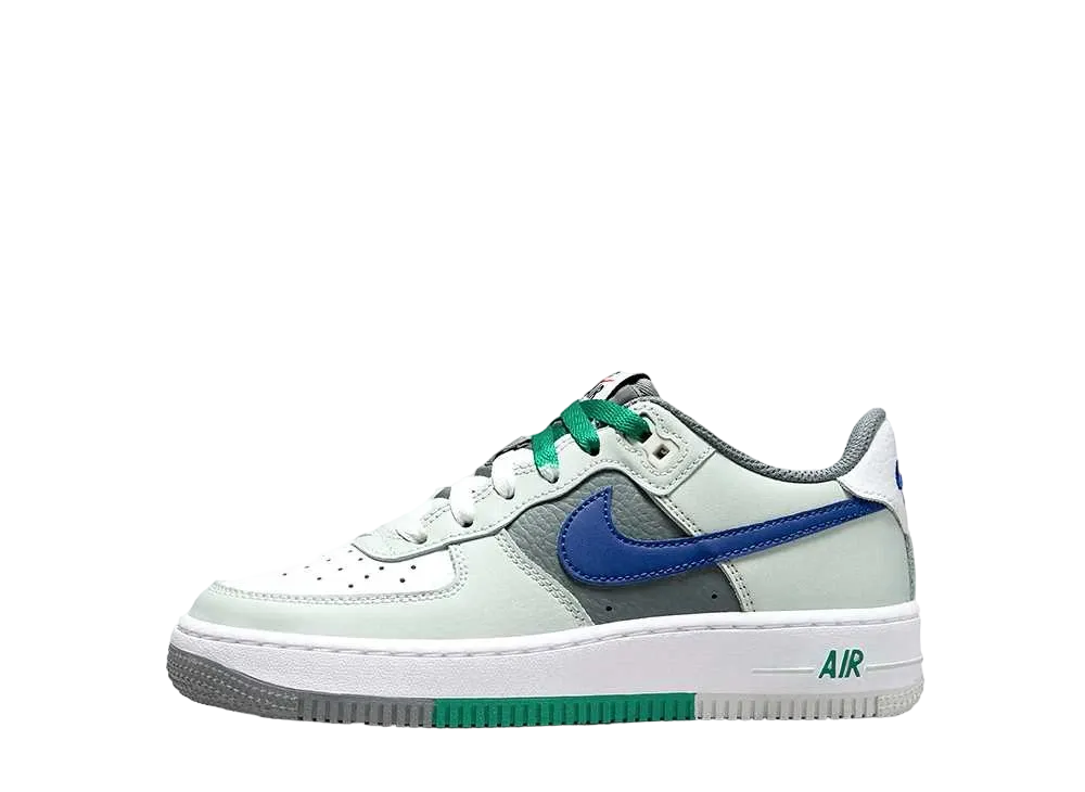 Nike GS Air Force 1 LV8 "Light Silver/White/Smoke Gray/Deep Royal Blue"