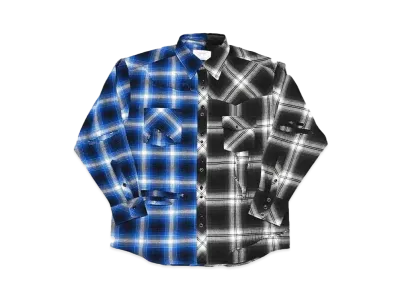Rafu Remake shirt "BLACK/BLUE"