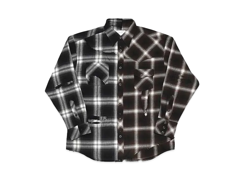 Rafu Remake shirt "DBROWN/BLACK"