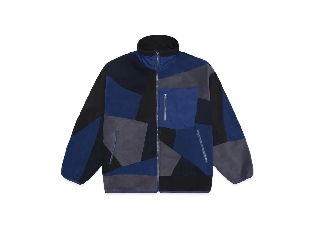 ANREALAGE PANEL PATCHWORK FLEECE BLOUSON "NAVY"