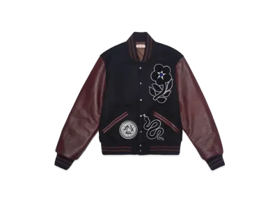 SYUMAN. Varsity jkt + SEIJI KAWAKAMI "Blk/Brown"