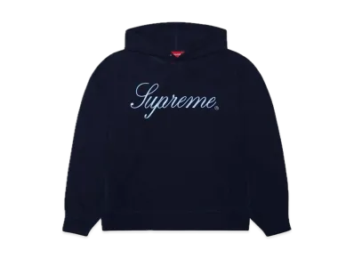Supreme Raised Script Hooded Sweatshirt "Navy"