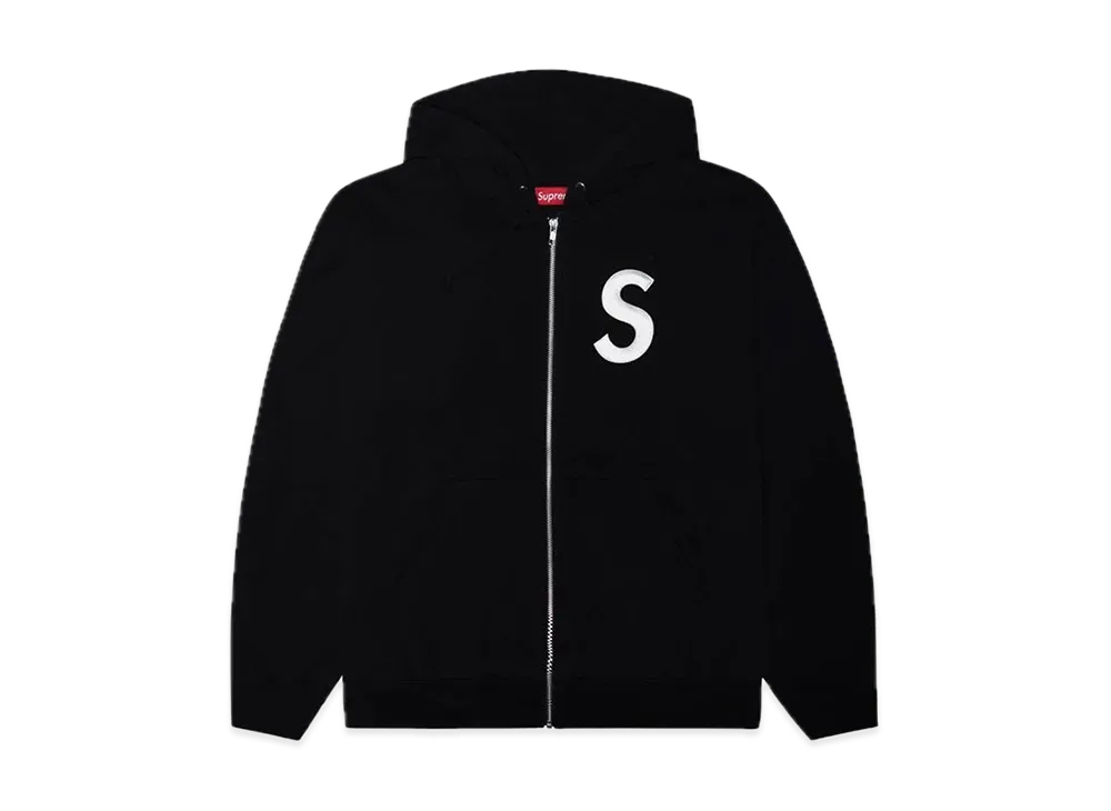 Supreme S Logo Zip Up Hooded Sweatshirt "Black" (23FW)