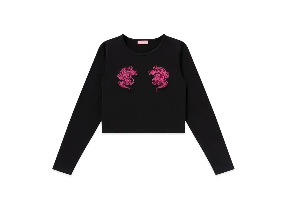 Blackeyepatch Dragons Cropped L/S Tee "Black"
