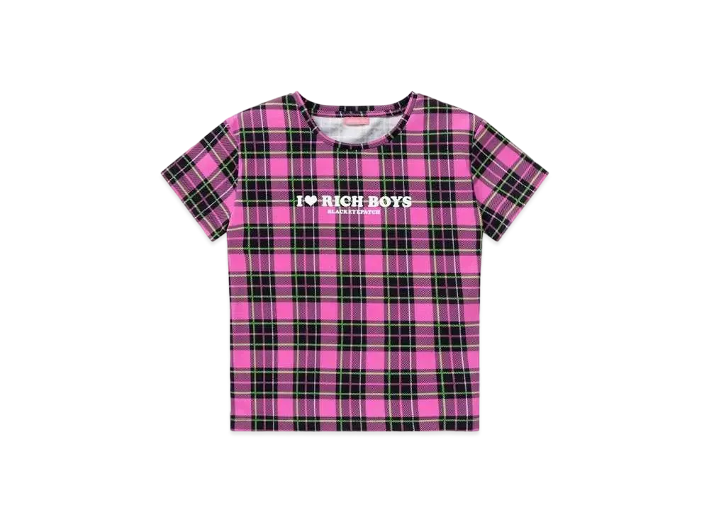 Blackeyepatch Rich Boys Checked Tee "Pink"