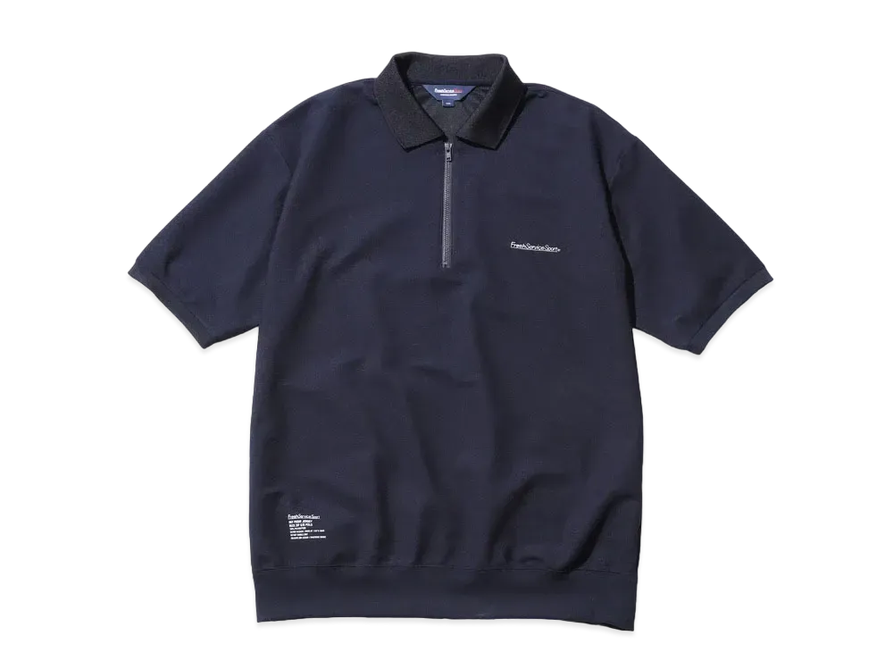 FreshServiceSport Dry Pique Jersey Neck Zip S/S Polo "Navy"