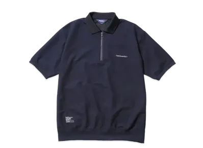 FreshServiceSport Dry Pique Jersey Neck Zip S/S Polo "Navy"