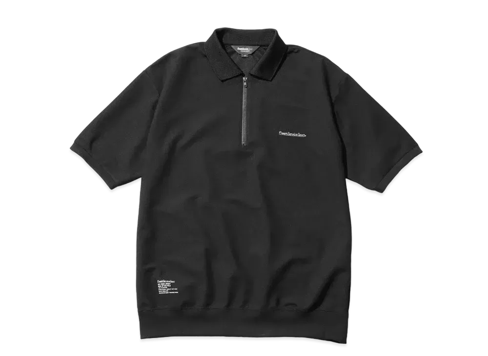 FreshServiceSport Dry Pique Jersey Neck Zip S/S Polo "Black"