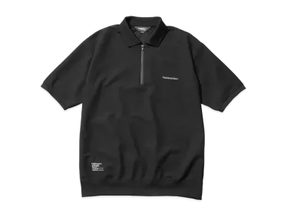 FreshServiceSport Dry Pique Jersey Neck Zip S/S Polo "Black"