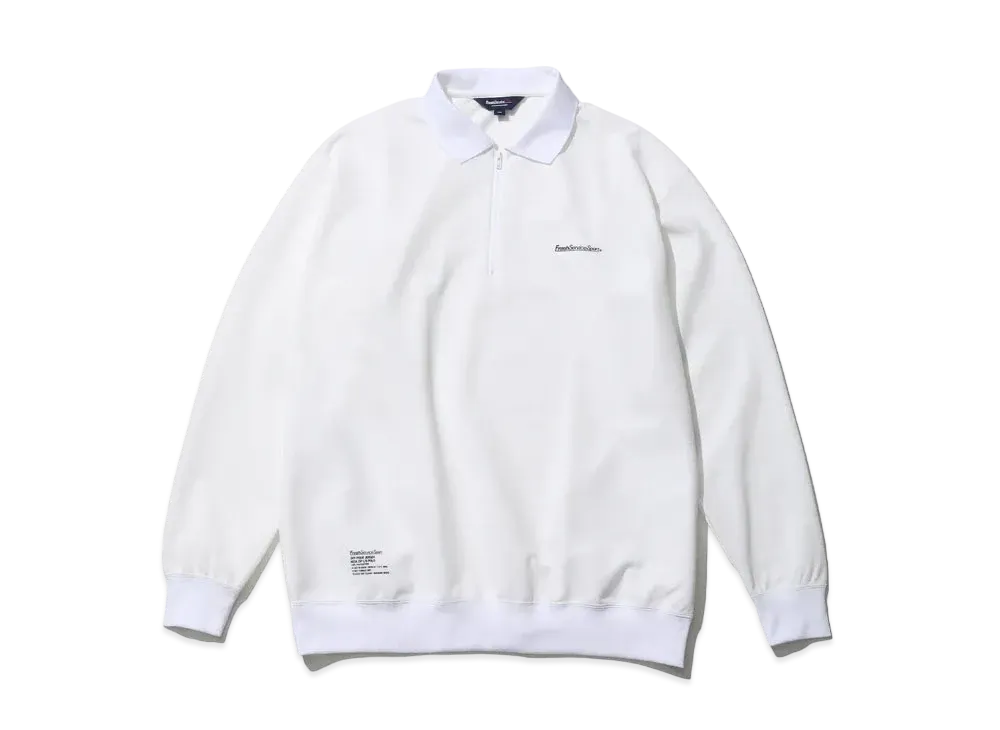 FreshServiceSport Dry Pique Jersey Neck Zip L/S Polo "White"
