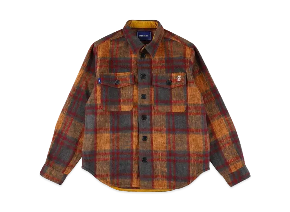 WIND AND SEA Shaggy Plaid CPO Shirt Jacket 