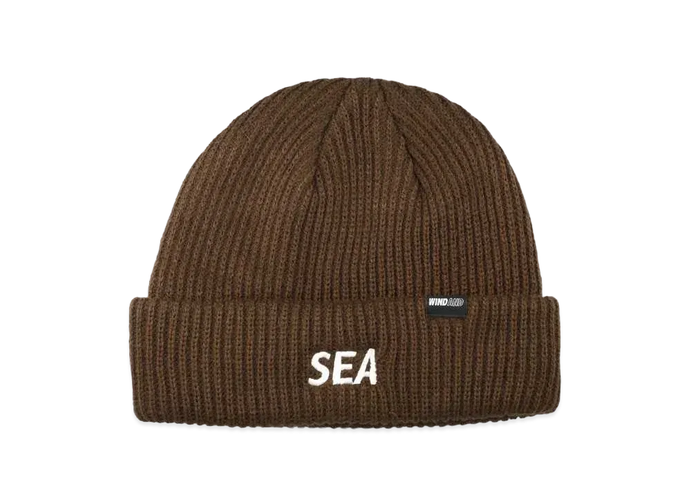 WIND AND SEA Sea Widelib Knit Cap "Brown"