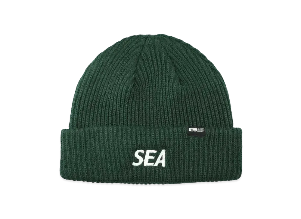 WIND AND SEA Sea Widelib Knit Cap "Green"