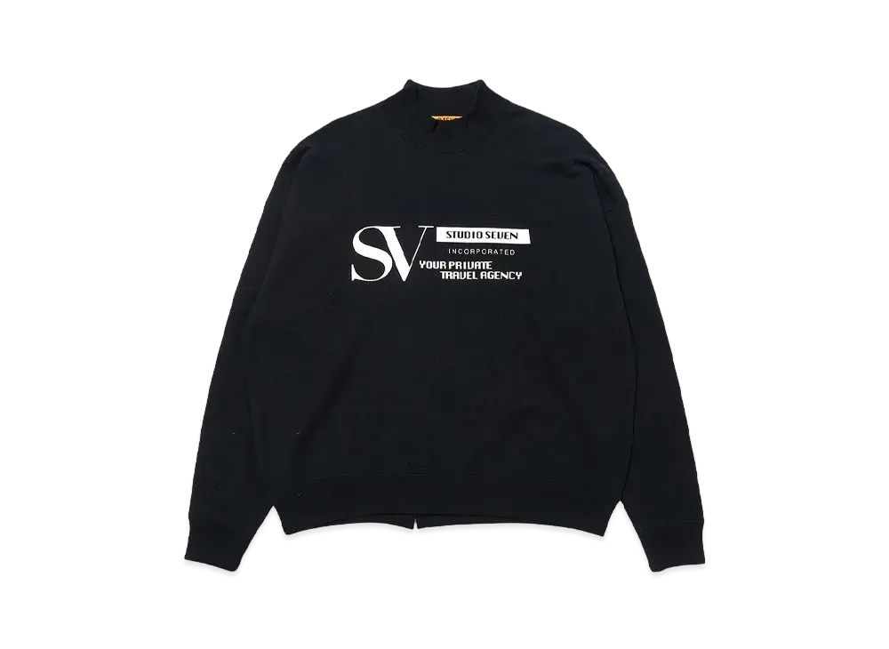 STUDIO SEVEN Mock Neck Sweat "BLACK"