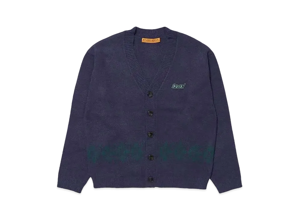 STUDIO SEVEN Argyle Cardigan "DARK BLUE"
