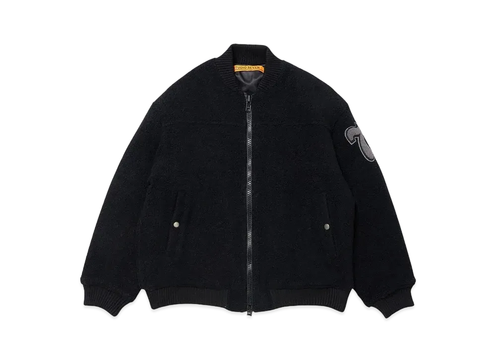 STUDIO SEVEN Wool Boa Bomber JKT "BLACK"