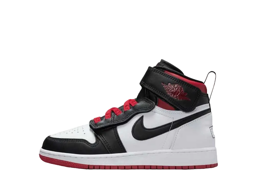 ナイキ GS エアジョーダン1 ハイ フライイーズ "ホワイト/ジムレッド/ブラック"