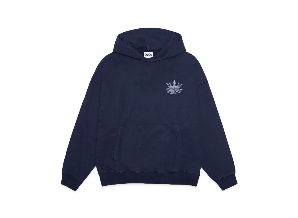 9090 King Logo Pigment Hoodie "Pigment Navy"