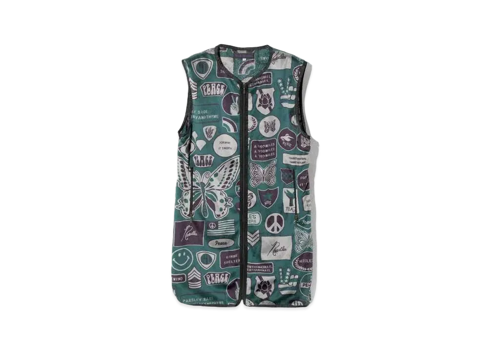 Needles Sportswear Exclusively for Nepenthes Woman W.U. Piping Long Vest - Micro Fur "Patch"