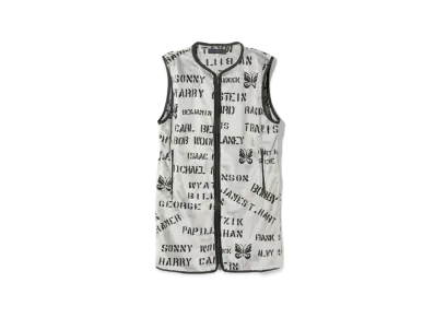 Needles Sportswear Exclusively for Nepenthes Woman W.U. Piping Long Vest - Micro Fur "Stencil"