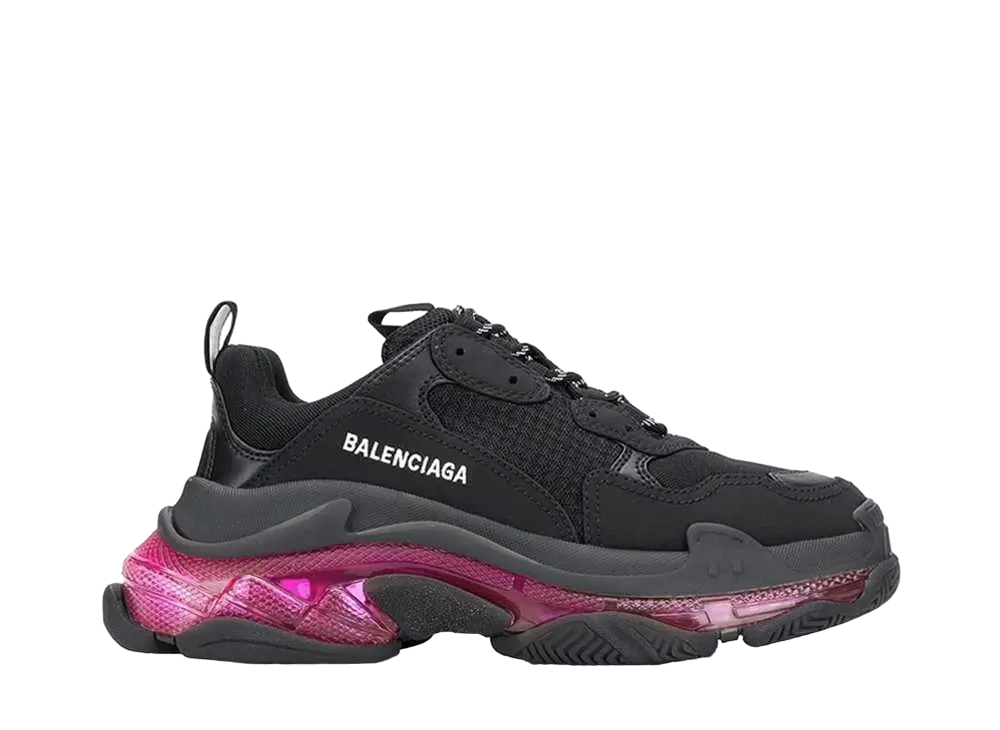 BALENCIAGA Women's Triple S "Black/Neon Pink"