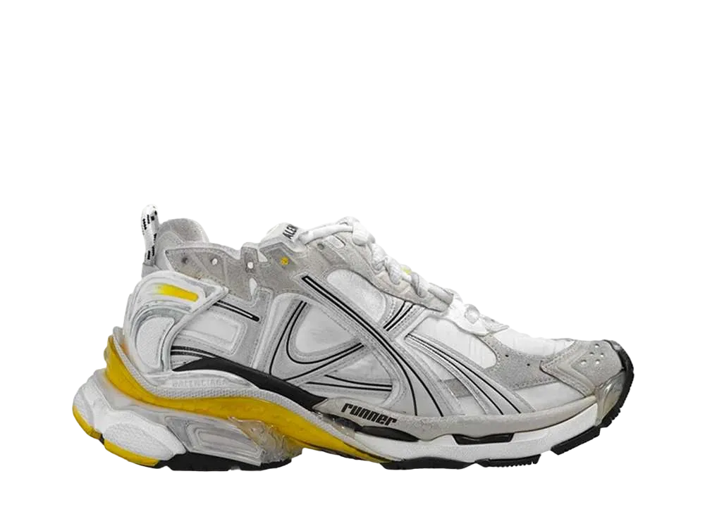 BALENCIAGA Women's Runner Sneaker "Gray/White/Black/Yellow"