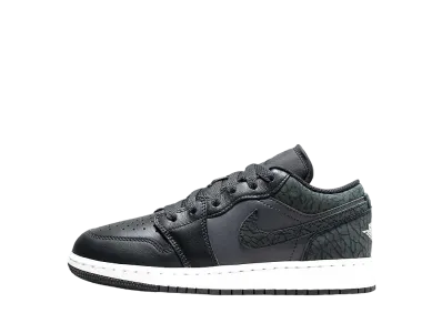 ナイキ GS エアジョーダン1 ロー "ブラックエレファント/サファリ"