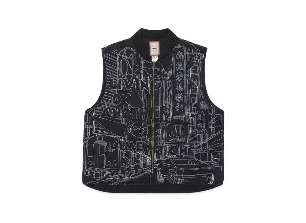 WANNA "Another dimention" duck vest "CLOUDY BLACK"