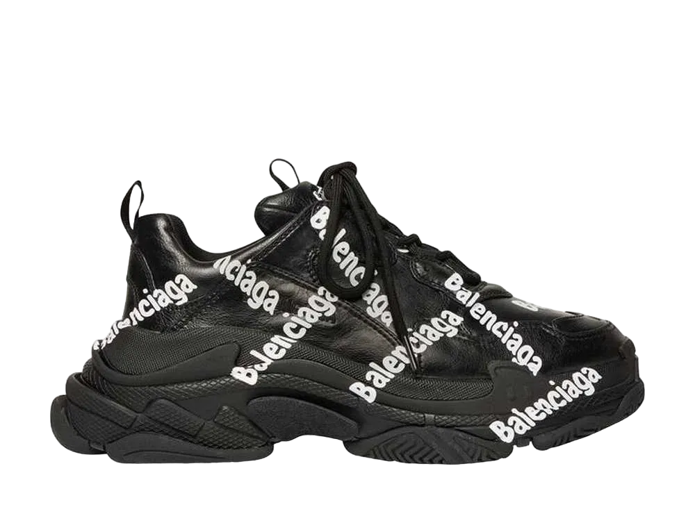 バレンシアガ トリプルS ロゴタイプ スニーカー "ブラック"