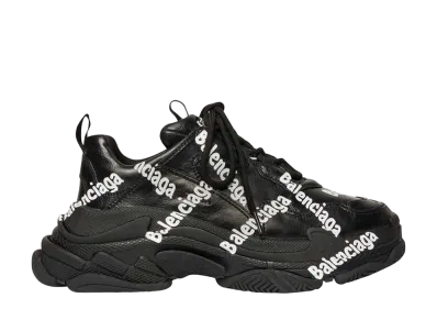 BALENCIAGA Triple S Logotype Sneaker "Black"