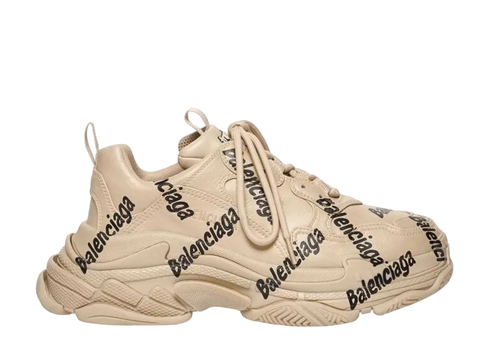 BALENCIAGA Triple S Logotype Sneaker "Beige"