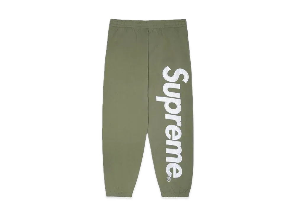 Supreme Satin Applique Sweatpant "Light Olive"