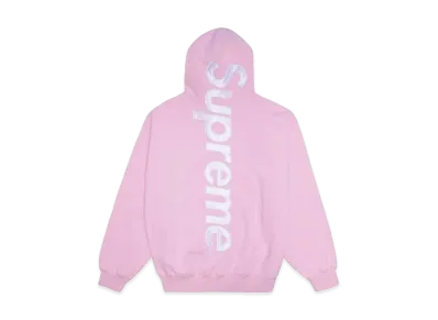 Supreme Satin Applique Hooded Sweatshirt "Light Pink"
