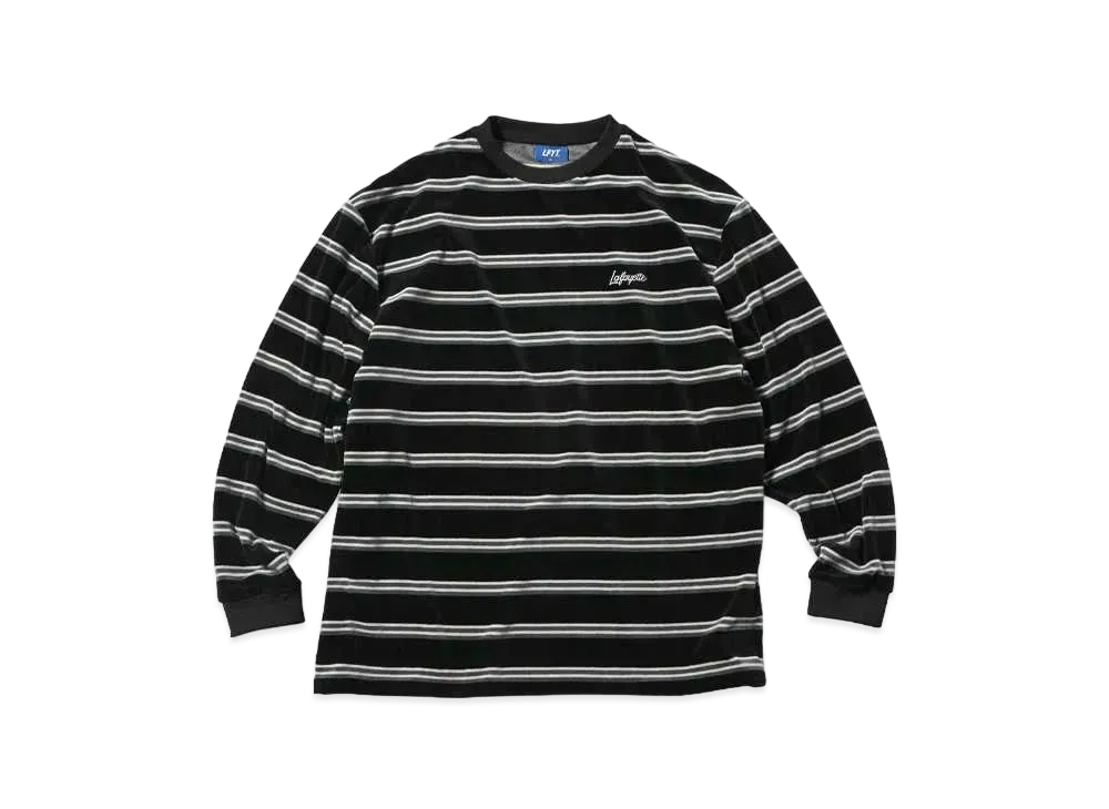 LFYT MULTI STRIPED VELOUR L/S TEE "BLACK"