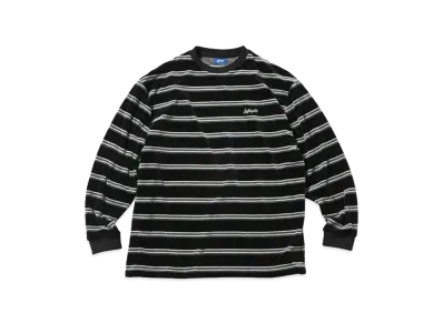 LFYT MULTI STRIPED VELOUR L/S TEE "BLACK"
