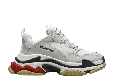 BALENCIAGA Triple S "White/Black/Red"