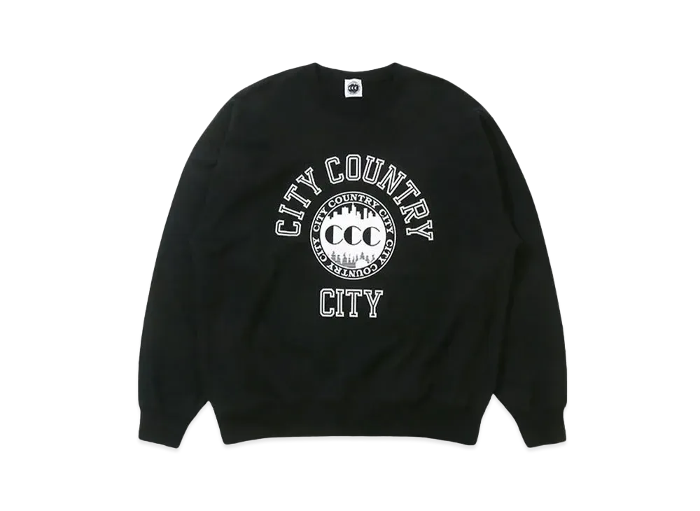 CITY COUNTRY CITY COTTON SWEAT SHIRT_COLLEGE LOGO "BLACK"