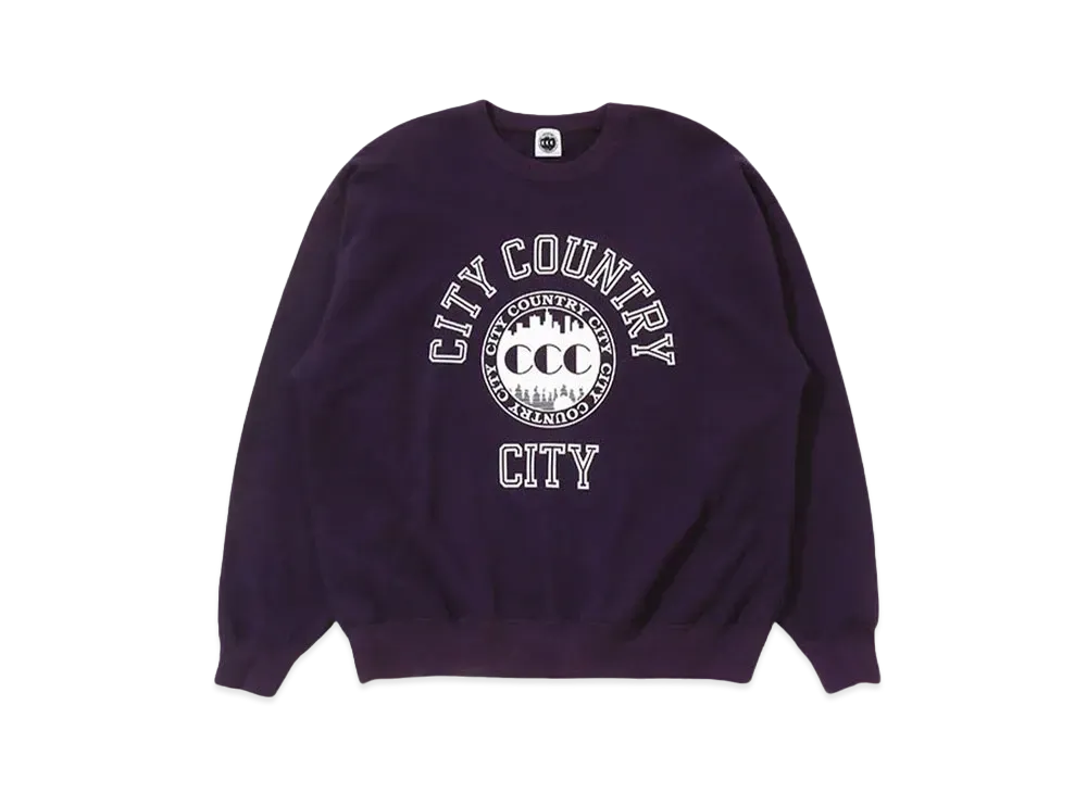 CITY COUNTRY CITY COTTON SWEAT SHIRT_COLLEGE LOGO "PURPLE"