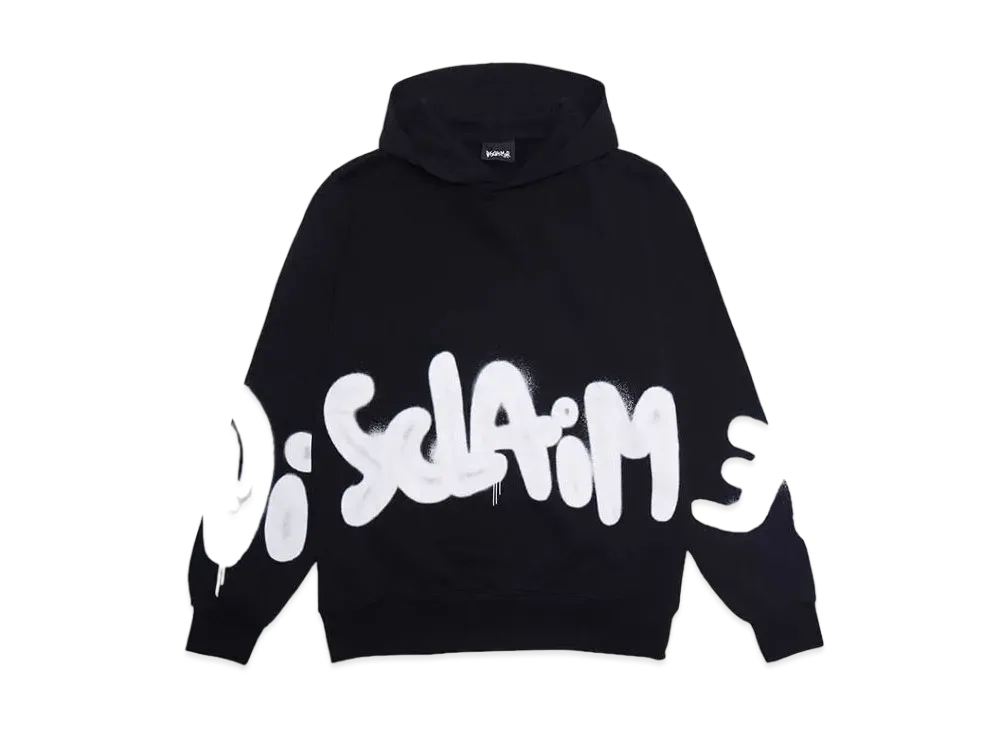 DISCLAIMER DIS MAGLIA UOMO CON CAPPUCCIO IN FEL "NERO/ST.BIANCA"