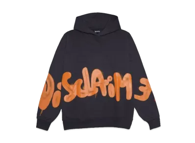 DISCLAIMER DIS MAGLIA UOMO CON CAPPUCCIO IN FEL "PIOMBO/ST.ARANCIONE"