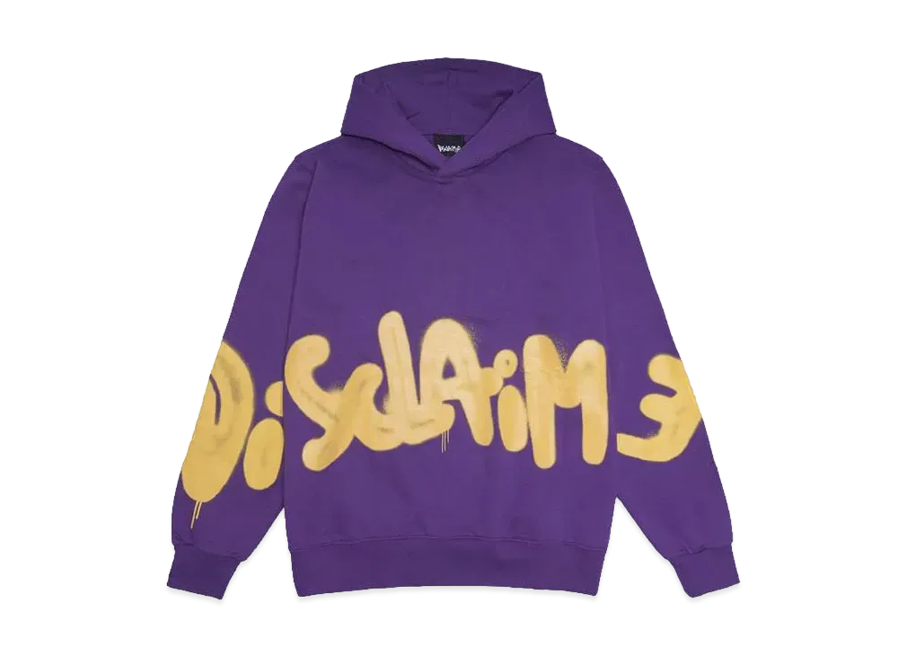 DISCLAIMER DIS MAGLIA UOMO CON CAPPUCCIO IN FEL "VIOLA/ST.GIALLOOCRA"