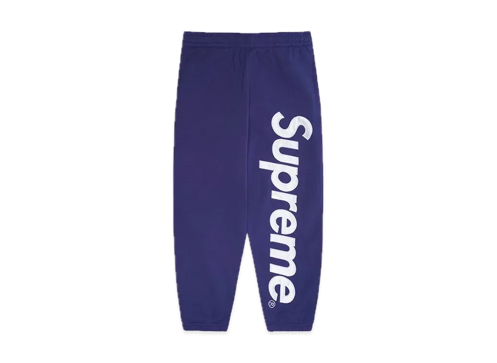 Supreme Satin Applique Sweatpant "Washed Navy"