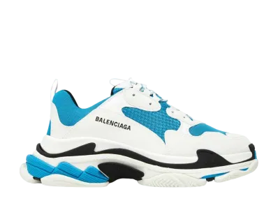 BALENCIAGA Triple S "White/Carib Blue/Black"