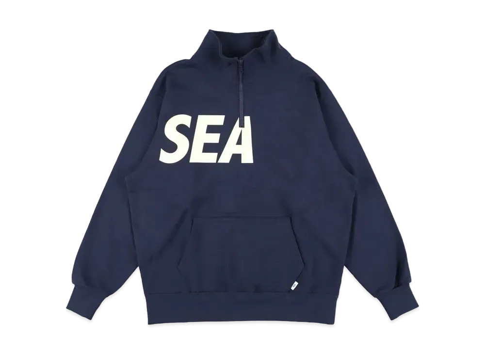 WIND AND SEA Sea Half Zip Tops "Navy"
