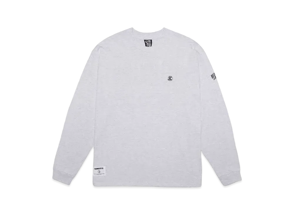 BILLIONAIRE BOYS CLUB EMBROIDERED LOGO COTTON L/S T-SHIRT B "ASH GRAY"